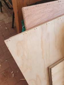plywood and pine from packing case