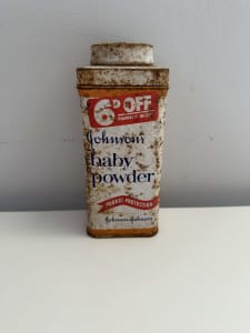 1950s Vintage Johnson Baby Powder Advertising Tin Box