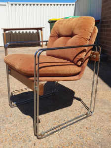 mid century / retro Ramler Chrome & Teak Easy Chairs 