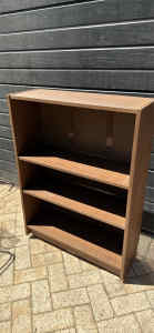 Small timber veneer bookcase with 2 adjustable shelves