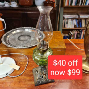 Kerosene Lamp Paraffin Antique Table Victorian Light 