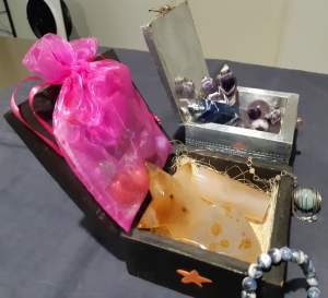 Various Crystals with 2x Ornate Boxes