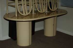Lacquered Dining/Meals Table & Matching Chairs