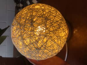 wooden and IKEA rattan lamps