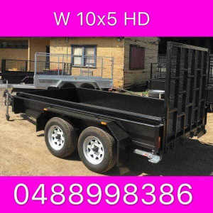 10x5 tandem box trailer with ramp excavator bobcat aus made