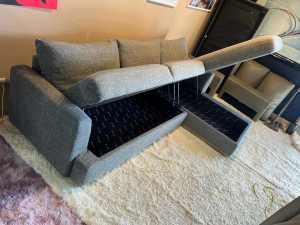 Freedom grey L shaped sofa with delivery