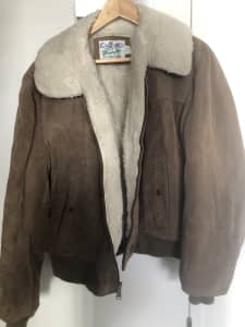 Vintage wrangler suede Sherpa jacket size large