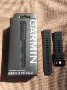 Garmin QuickFit 22mm Silicone Strap Slate Grey with black hardware