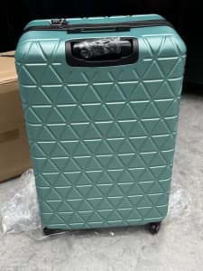 New large luggage suitcase bag luxury travel case green blue