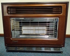 Natural Gas Heater Rinnai in Cosy Golden Brown