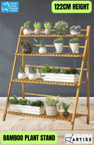 Plant Stand Outdoor Indoor Bamboo Shelf - Pickup / Delivery