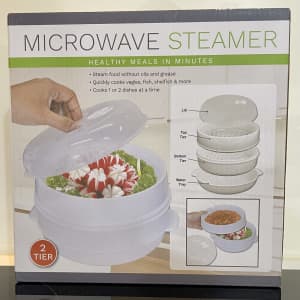 Brand New 2 Tier Microwave Steamer - Double Layer Cooking Appliance