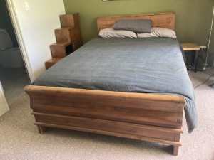 Sleigh Double bed with free mattress