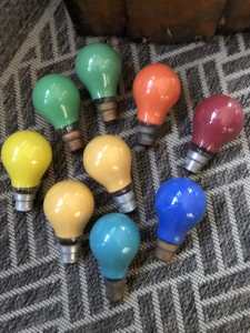 9 Vintage Carnival Coloured Light bulbs 25W to 100W