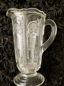 Depression Glass jug by Crown Crystal Australia Vintage Slender Form