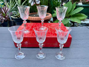 Set 6 Bohemia Cut Crystal WINE GLASSES