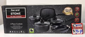 (NEW IN BOX) Baccarat Stone 6 Piece Cookware Set (Oil Free Cooking)