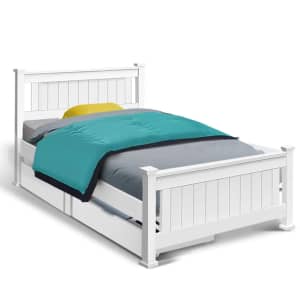Artiss Wooden Bed Frame Timber Single Size RIO Kids Adults Storage