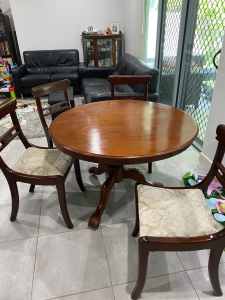 Antique table and four chairs