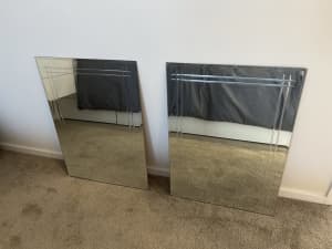 Mirrors x 2 unframed 50cm x 70cm