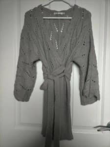 DECJUBA Womens Grey Knitted Jumper Dress Size S