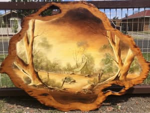 Painting: Outback scene on wood
