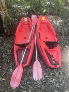 2 x kids seaflo kayaks with paddles