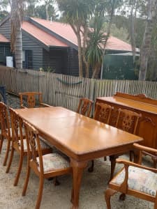 Antique Table, chairs & buffet 