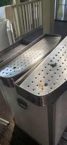 2 stainless old school pub drip trays