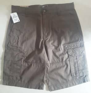 Mens Size 30 Khaki Woven Cargo Shorts