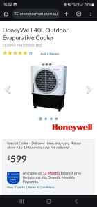 Honeywell EVAPORATIVE AIR COOLER