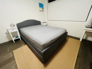 Queen Bed - mattress frame headboard