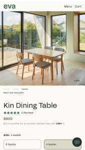 Eva Kin 4-Seat Dining Table - Almost Bew