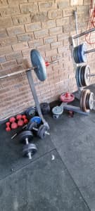 Gym equipment and bar ...