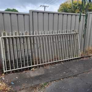 Modular Metal Cream Fence and Gate