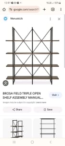 Brosa Field Triple Open Bookcase shelving unit