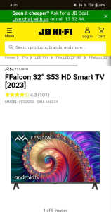 Falcon 32 inch smart TV 2023 $150 firm 