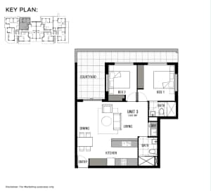 off the plan $600,00 for 2br,2 bath,1 carspace.