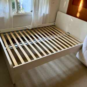 IKEA ASKVOLL Double Bed frame, white (no mattress)