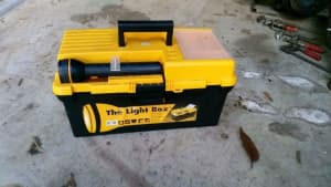 NEW plastic tool or craft box with torch & removable tray $10