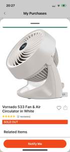 Vornado 533 air circulation fan