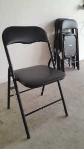 Marquee Padded Vinyl Black Folding Chair 6x
