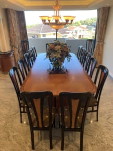 Luxury Dining table 3M x 1.4M inc 16 high back chairs.