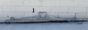 SOLD Blue 116cm Wrought Iron Gate Scroll Heart Decor Wall Art AE12