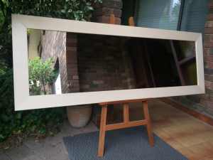 Large Wall Mirror Nordic Style Blonde Wood Frame 200cm x 70cm