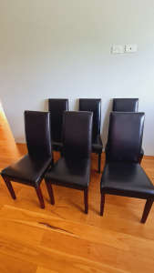 6x Dark Brown Dining chairs
