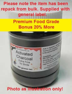 Bonus 20% more Jens Activated Charcoal for Birds Extra Fine Granular