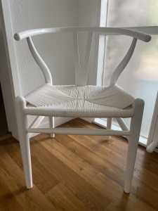 Replica White Wishbone Chair with White Cord Seat