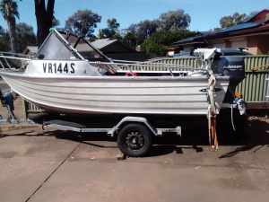 TINNY, ALU STESSL,4 3 M , easy fishing with winches, Price down.$5800