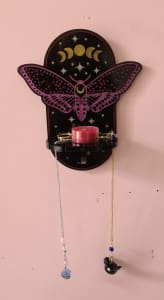 Resin Moth Crstal Wall Mounted Shelf/ Pendulum Holder